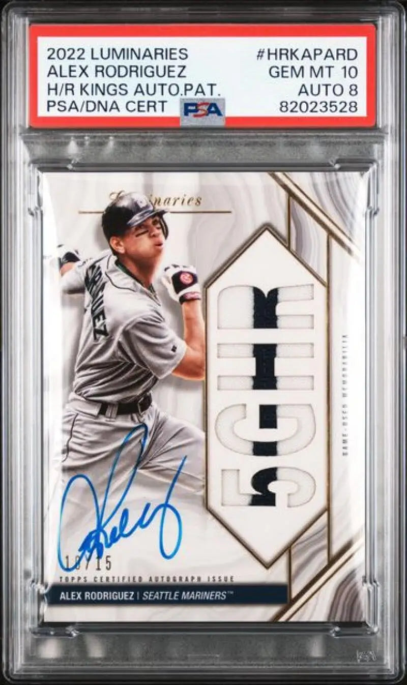 Alex Rodriguez Seattle Mariners baseball card 2022 Topps Luminaries GEM MINT Auto