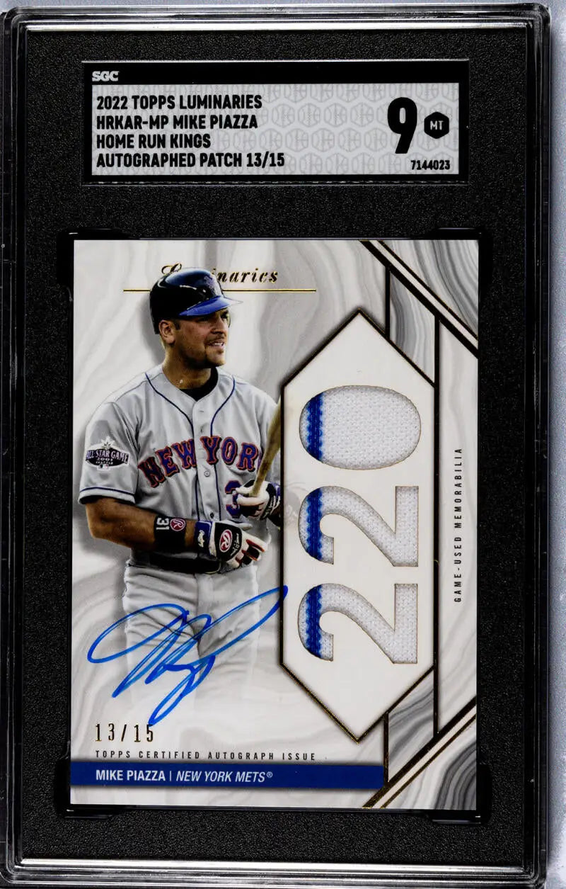 Mike Piazza SGC autographed baseball card from 2022 Topps Luminaries collection