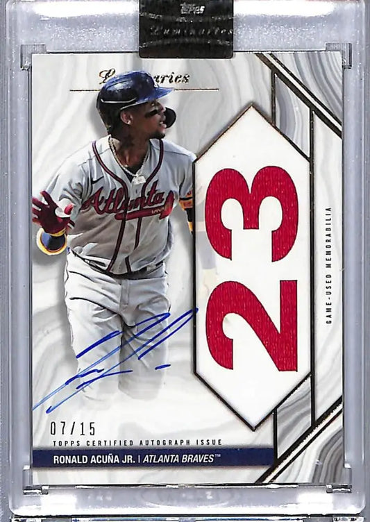 Ronald Acuna Jr. autographed Topps Luminaries Baseball Card with uniform number 23