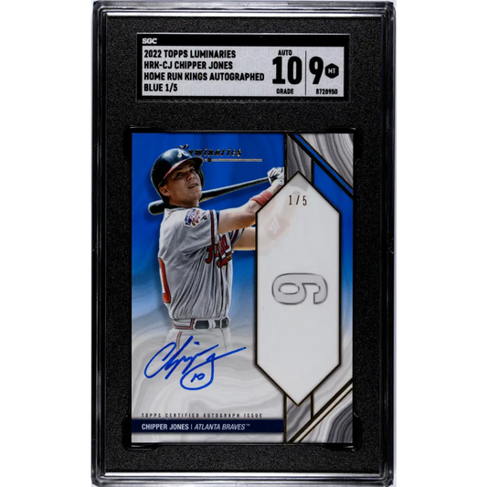 2022 Topps Luminaries #HRKCJ Chipper Jones SGC 9 MINT Auto 1/5 Atlanta Braves Baseball Card