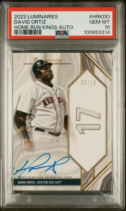 PSA-graded 2022 Luminaries David Ortiz auto card for Boston Red Sox fans