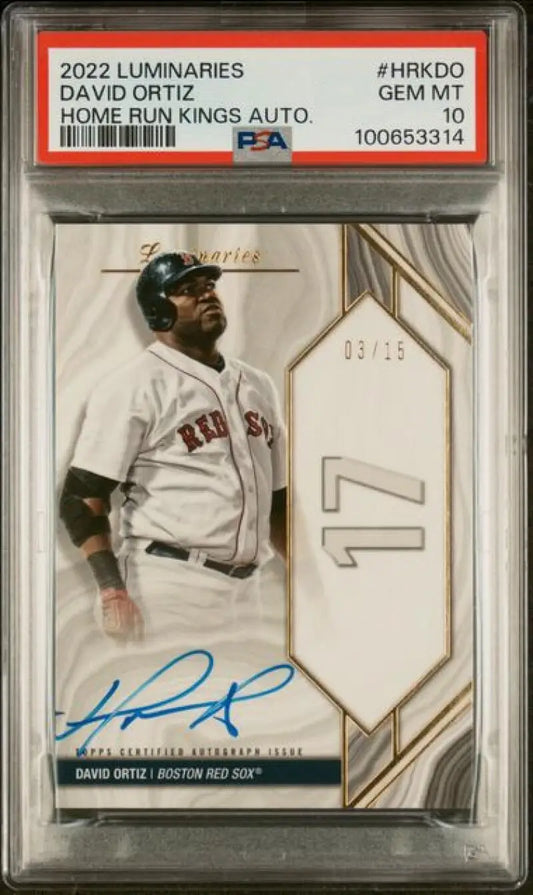 PSA-graded 2022 Luminaries David Ortiz auto card for Boston Red Sox fans