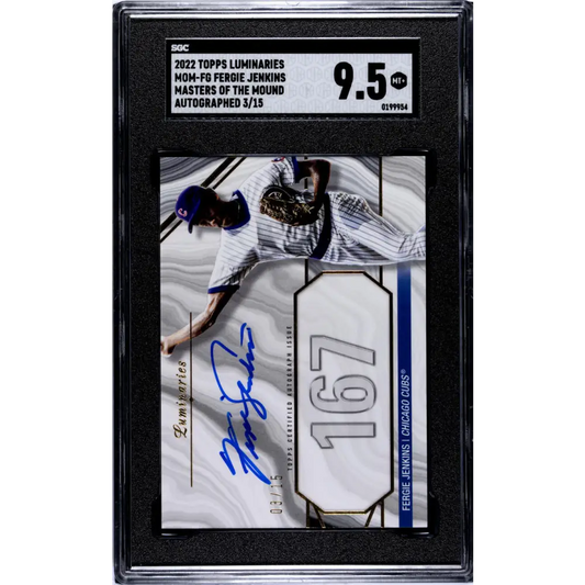 2022 Topps Luminaries #MOM-FG Fergie Jenkins SGC 9.5 MINT+ Auto 3/15 Chicago Cubs Baseball Card