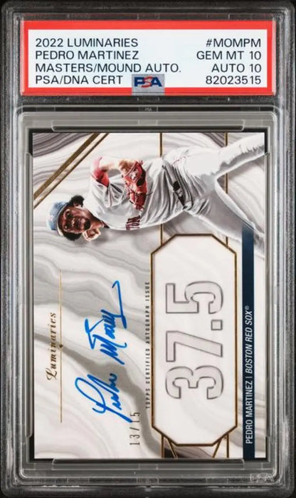 Graded Pedro Martinez Red Sox baseball card 2022 Topps Luminaries Gem Mint PSA 10