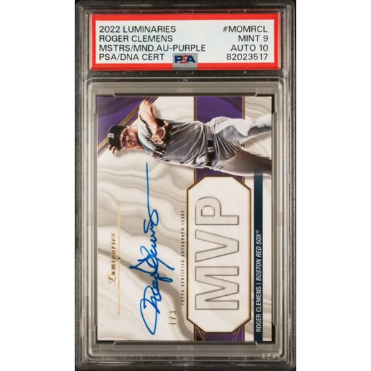 2022 Topps Luminaries #MPMRCL Roger Clemens PSA 9 MINT Auto 1/3 Boston Red Sox Baseball Card