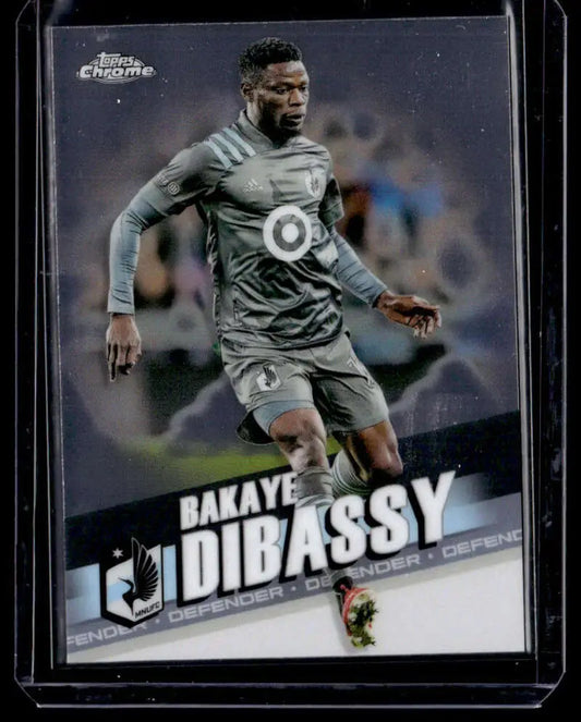 Trading card of Bakaye Dibassy in Minnesota United uniform from Topps MLS Chrome