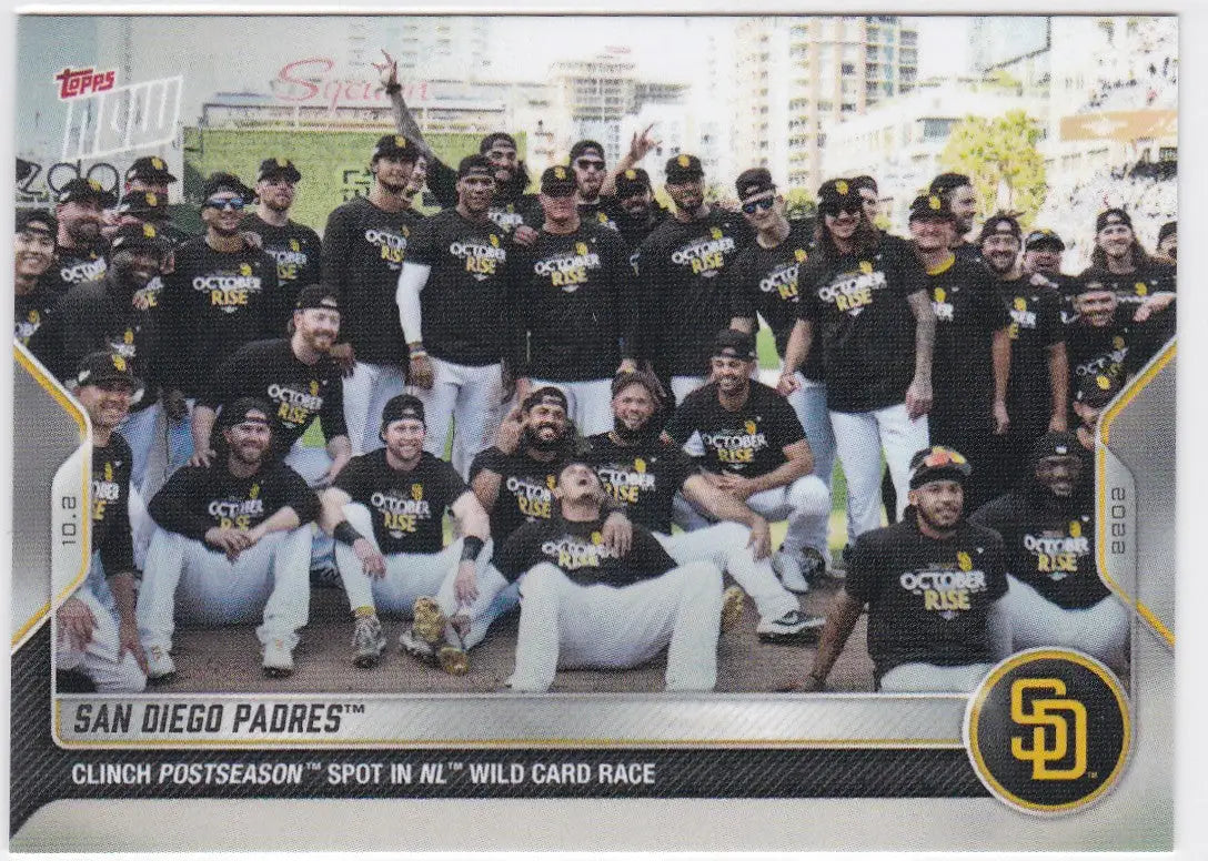San Diego Padres baseball card from 2022 TOPPS NOW #1002 featuring a San Diego Padres player