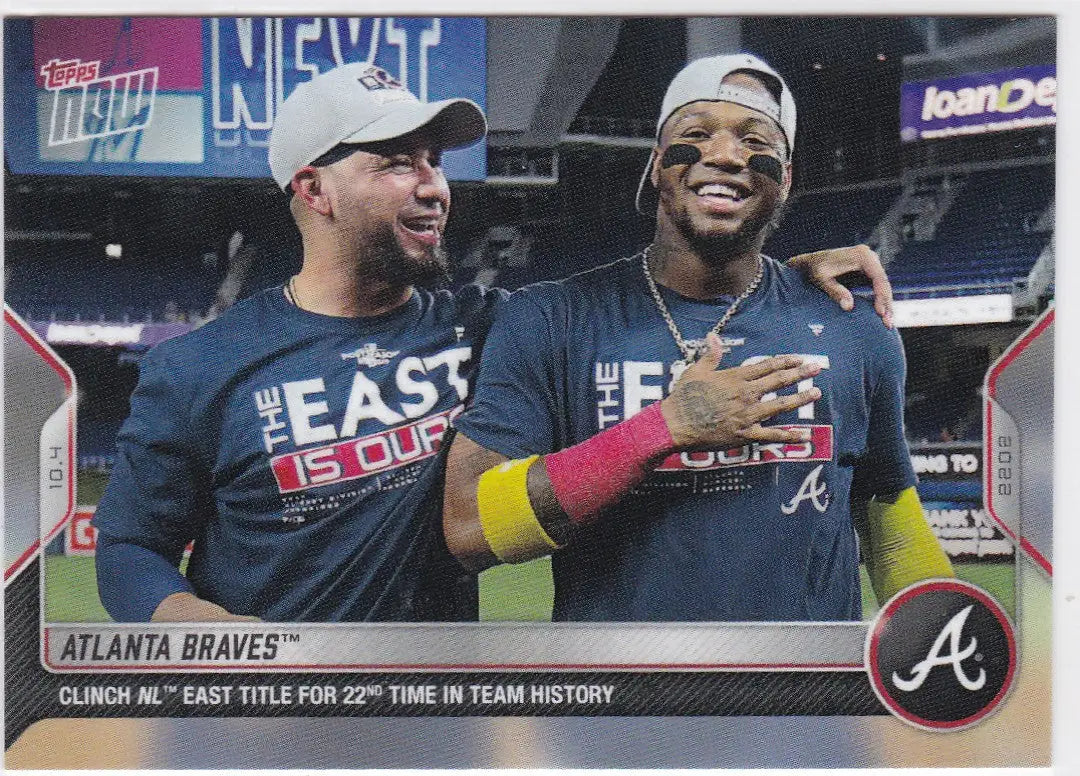 Atlanta Braves baseball card from 2022 TOPPS NOW #1018 featuring team memorabilia