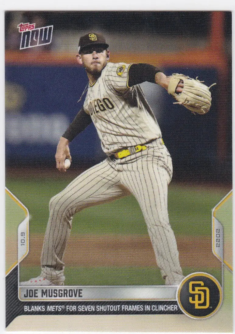 Joe Musgrove San Diego Padres baseball card from 2022 TOPPS NOW series