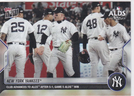 New York Yankees baseball card from 2022 TOPPS NOW series featuring York Yankees player