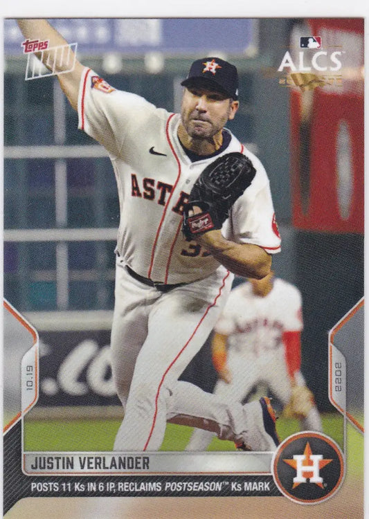 Justin Verlander Houston Astros baseball card 2022 TOPPS NOW #1107 verlander- houston astros