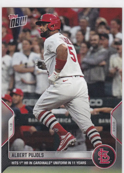 2022 TOPPS NOW Albert Pujols baseball card featuring Louis Cardinals pujols-st louis team