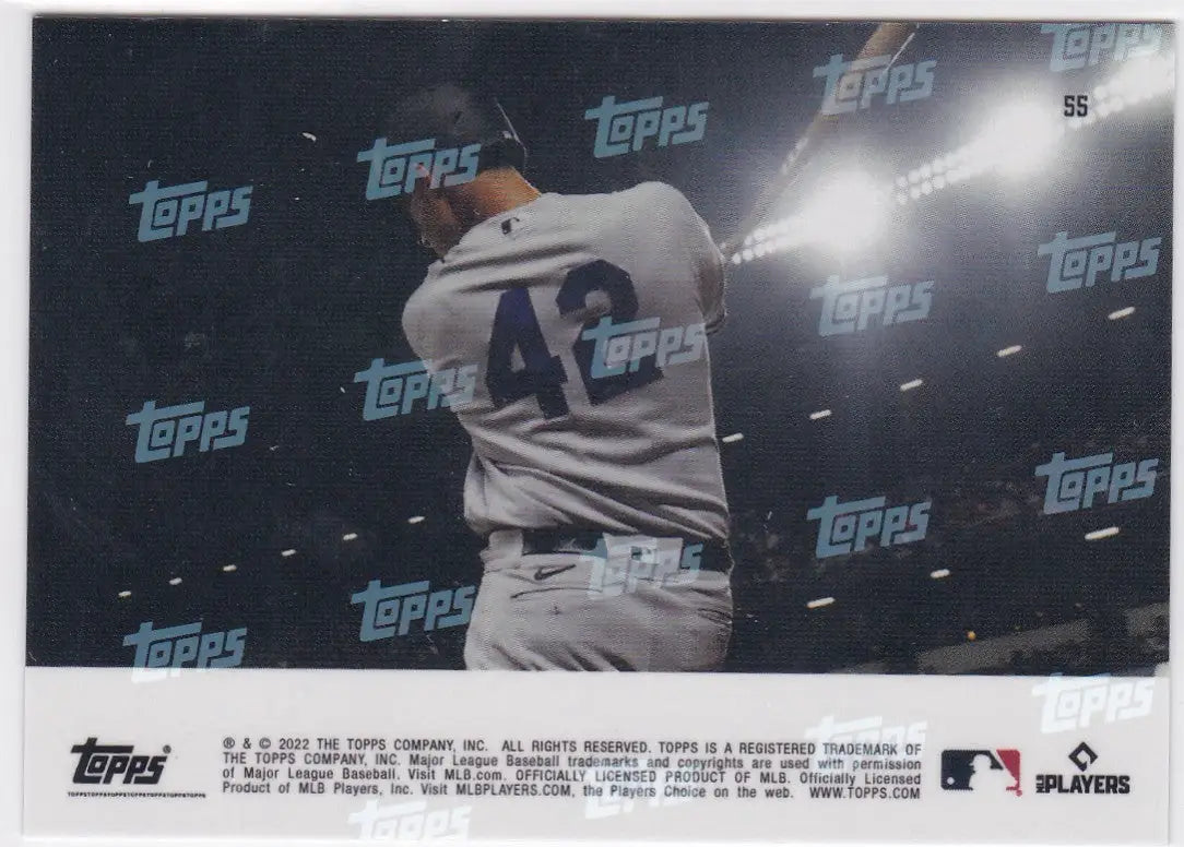 2022 TOPPS NOW #55 MLB Baseball Card featuring a professional baseball player