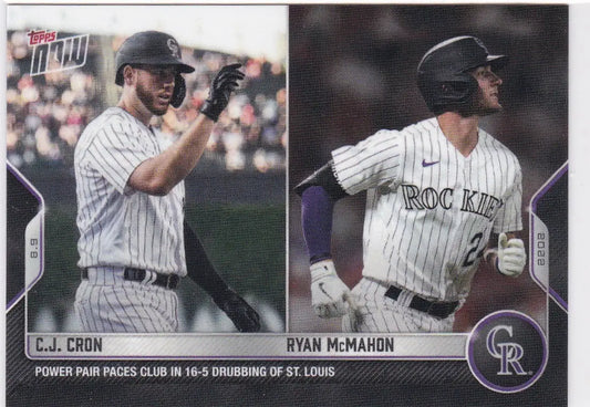 Baseball trading card featuring CJ Cron and Ryan McMahon of the Colorado Rockies