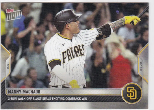 Manny Machado baseball card from 2022 TOPPS NOW #680 San Diego Padres collection