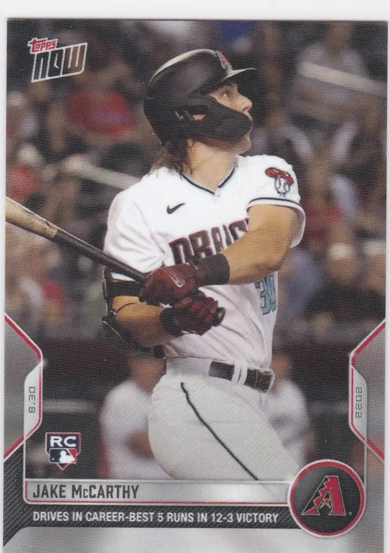 Baseball card of Jake McCarthy Arizona Diamonbacks from 2022 TOPPS NOW series