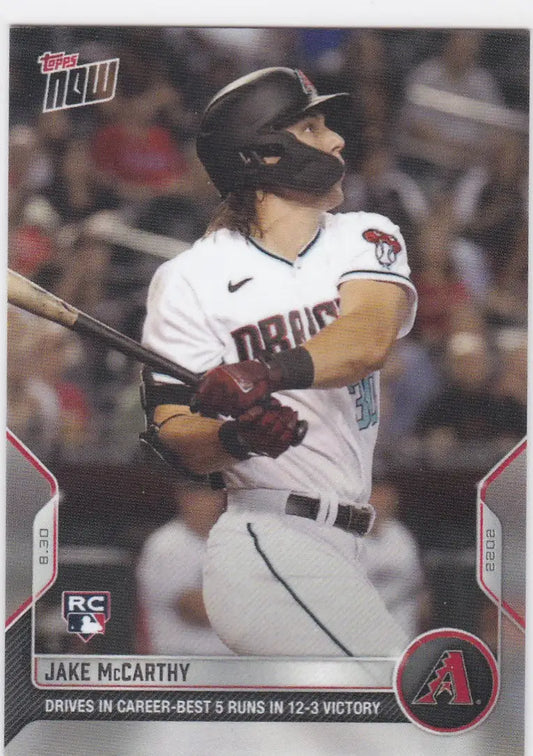 Baseball card of Jake McCarthy Arizona Diamonbacks from 2022 TOPPS NOW series