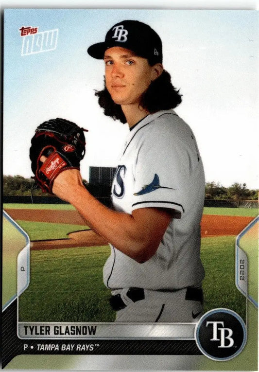 Tyler Glasnow baseball card from 2022 Topps Now Road to Opening Day Tampa Bay Rays series