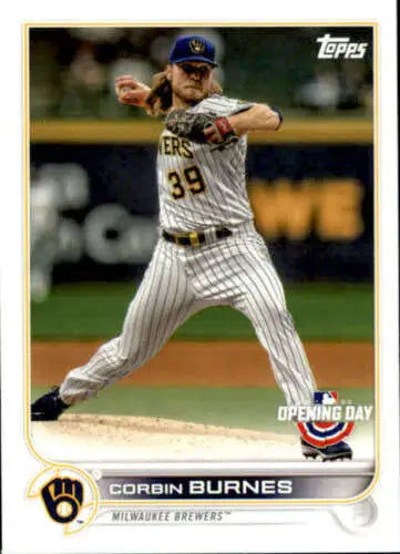 Corbin Burnes 2022 Topps Opening Day #212 baseball card featuring original gloss finish