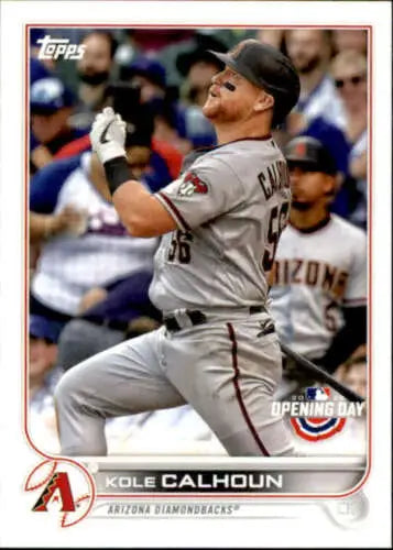 Kole Calhoun baseball card from 2022 Topps Opening Day with original gloss finish