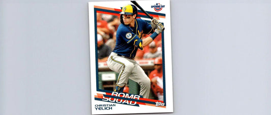 Christian Yelich baseball card from 2022 Topps Opening Day Bomb Squad collection