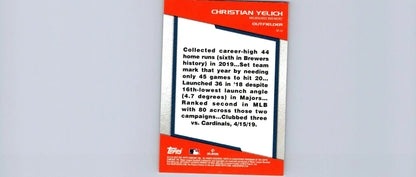 Christian Yelich baseball card from 2022 Topps Opening Day Bomb Squad set