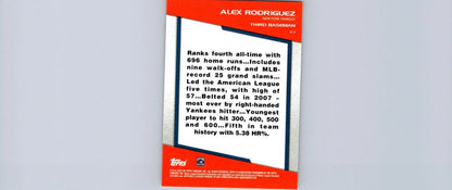 Alex Rodriguez baseball card from 2022 Topps Opening Day Bomb Squad series