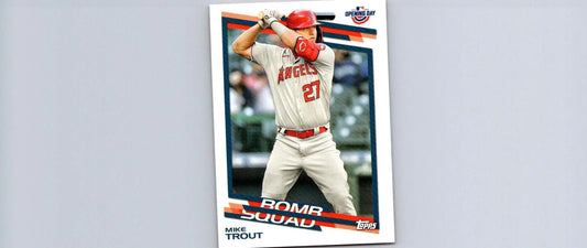 Mike Trout baseball card from 2022 Topps Opening Day Bomb Squad collection