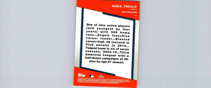 Back of 2022 Topps Opening Day #BS-8 Mike Trout Bomb Squad baseball card
