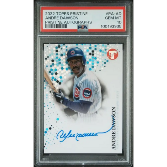 2022 Topps Pristine #PA-AD Andre Dawson PSA 10 GEM MINT Auto Chicago Cubs Baseball Card