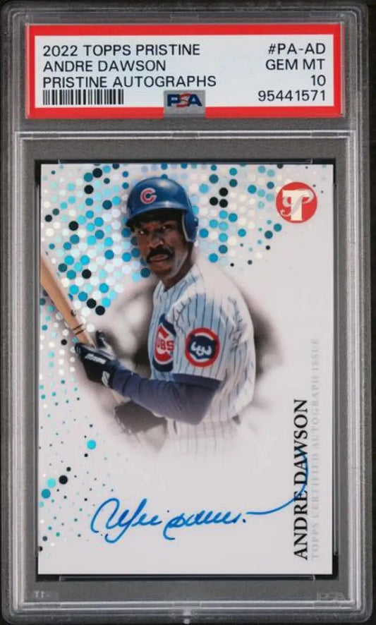 PSA graded 2022 Topps Pristine Andre Dawson autographed GEM MINT baseball card Chicago Cubs