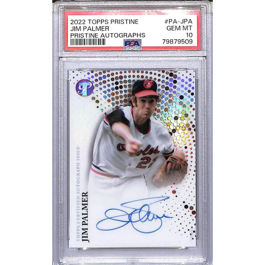 2022 Topps Pristine #PA-JPA Jim Palmer PSA 10 GEM MINT Auto Baltimore Orioles