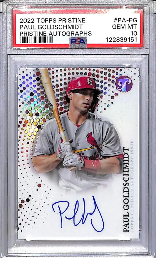 2022 Topps Pristine #PA-PG Paul Goldschmidt PSA 10 GEM MINT Auto St. Louis Cardinals - Trading Card