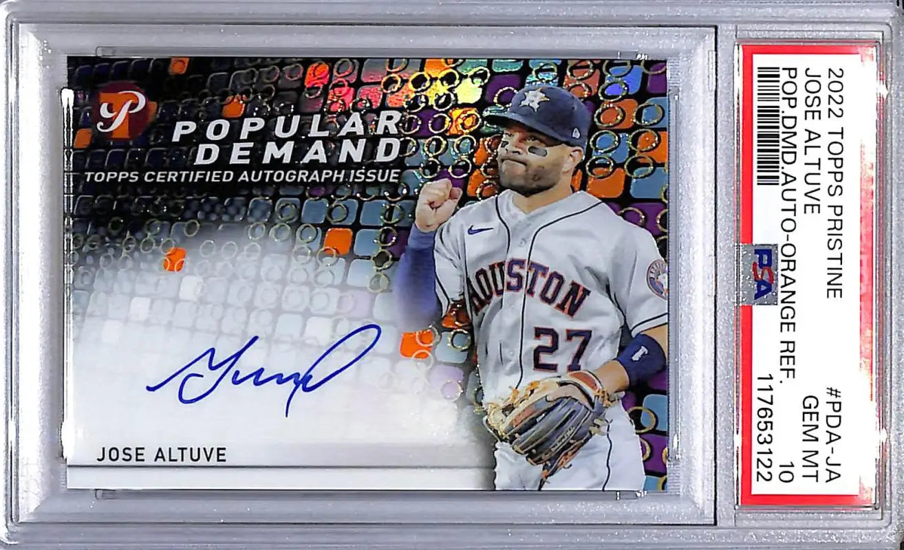Jose Altuve Houston Astros Topps Pristine Popular Demand Orange auto card PSA 10