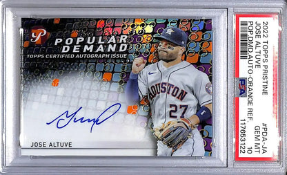 Jose Altuve Houston Astros Topps Pristine Popular Demand Orange auto card PSA 10
