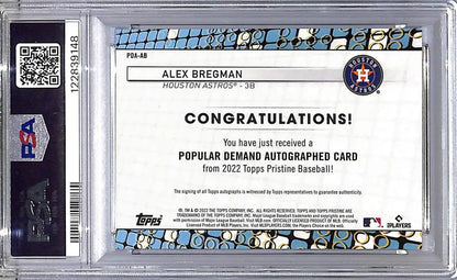 2022 Topps Pristine Popular Demand #PDA-AB Alex Bregman PSA 10 GEM MINT Auto Houston Astros