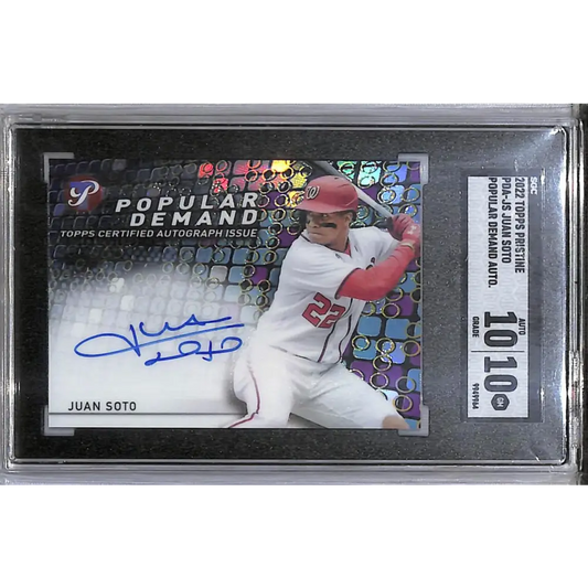 2022 Topps Pristine Popular Demand #PDA-JS Juan Soto SGC 10 Gem Auto Washington Nationals