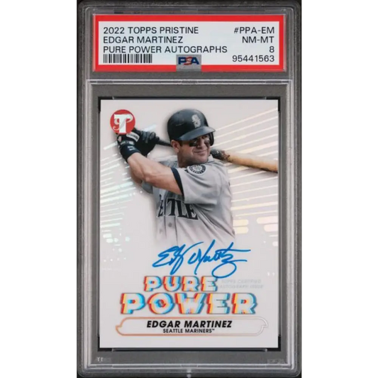 2022 Topps Pristine Pure Power Refractor #PPA-EM Edgar Martinez PSA 8 NM-MT Auto Seattle Mariners Baseball Card