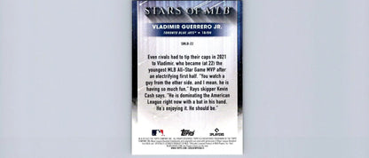 Back of 2022 Topps #SMLB-22 Vladimir Guerrero Jr. Stars of MLB baseball card