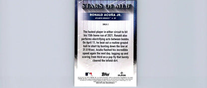 Ronald Acuña Jr. baseball card from 2022 Topps MLB Chrome trading cards collection