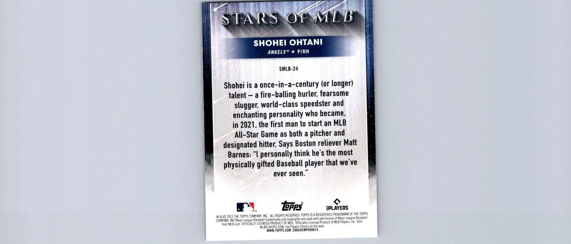 Shohei Ohtani baseball card from 2022 Topps Stars of MLB Chrome collection