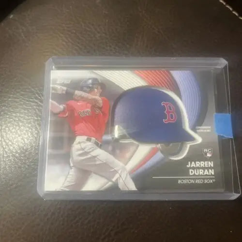 Jarren Duran baseball card from 2022 Topps Update Commemorative Batting Helmet RC