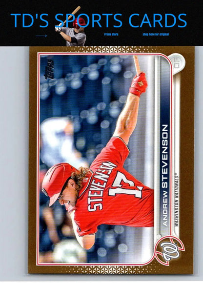Andrew Stevenson Gold baseball card from 2022 Topps Update #US173 limited to 2022