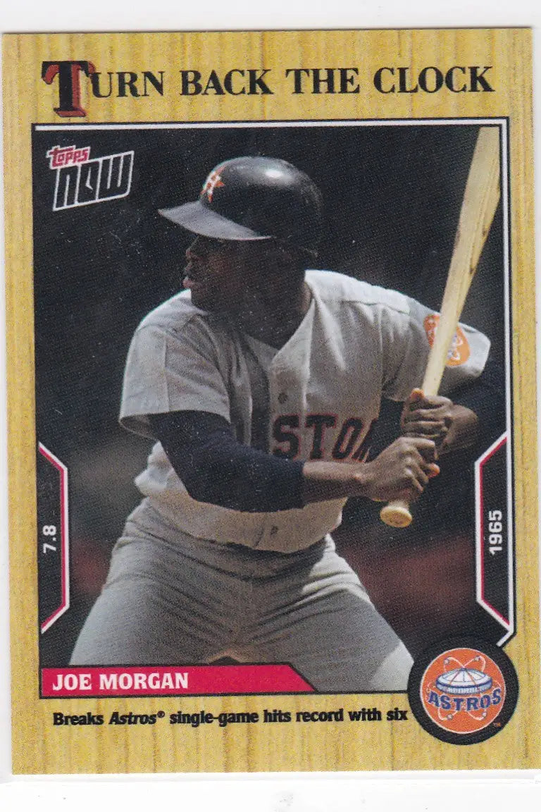 Baseball trading card featuring Joe Morgan in batting stance Houston Astros 2022 TURN BACK THE CLOCK