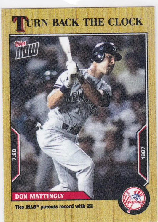 Topps Now baseball trading card of Don Mattingly from the New York Yankees