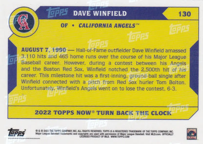 2022 TURN BACK THE CLOCK #130 DAVE WINFIELD- CALIFORNIA ANGELS