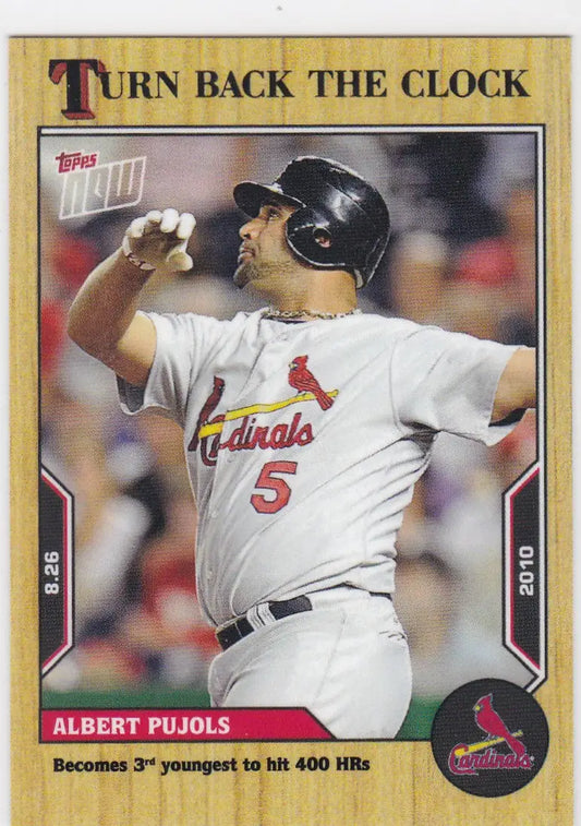 Baseball trading card featuring Albert Pujols of the St Louis Cardinals 2022 TURN BACK THE CLOCK
