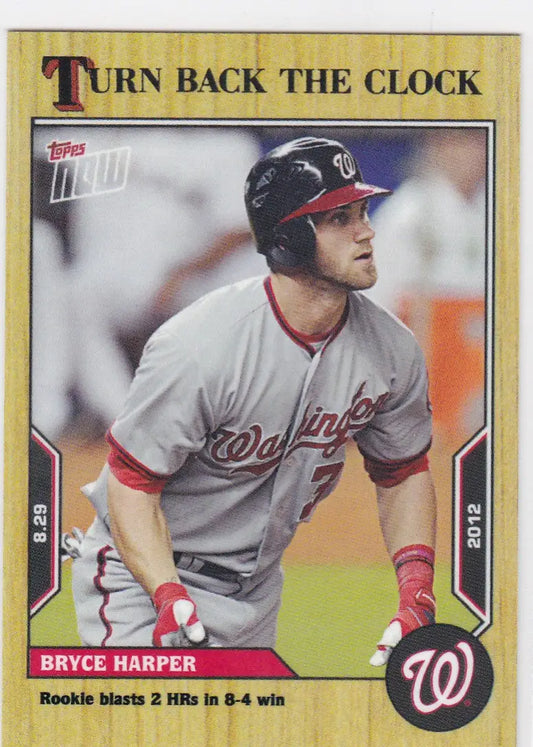 Baseball trading card featuring Bryce Harper Washington Nationals 2022 TURN BACK THE CLOCK