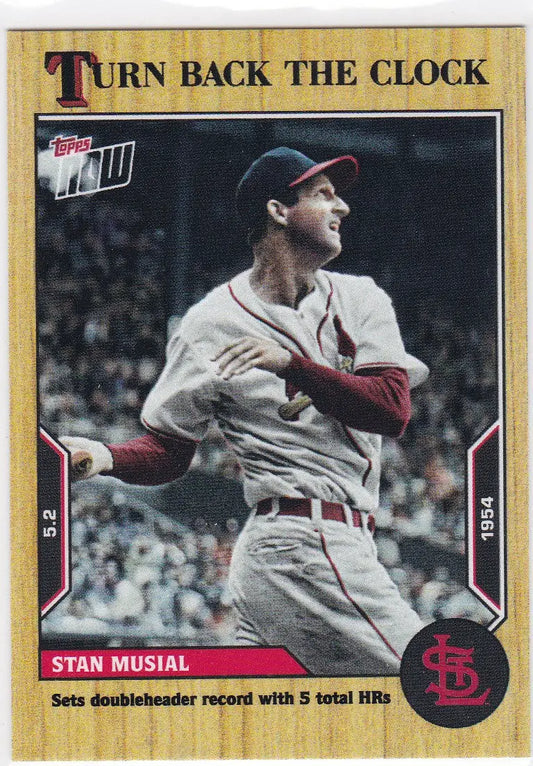 Baseball card of Stan Musial in St. Louis Cardinals uniform for 2022 TURN BACK THE CLOCK