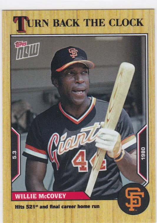 Baseball card featuring Willie McCovey of the St Louis Cardinals for 2022 TURN BACK THE CLOCK